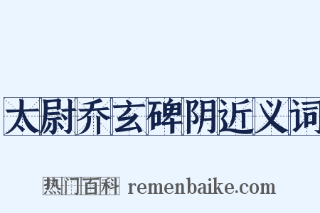太尉乔玄碑阴近义词是什么意思的图片